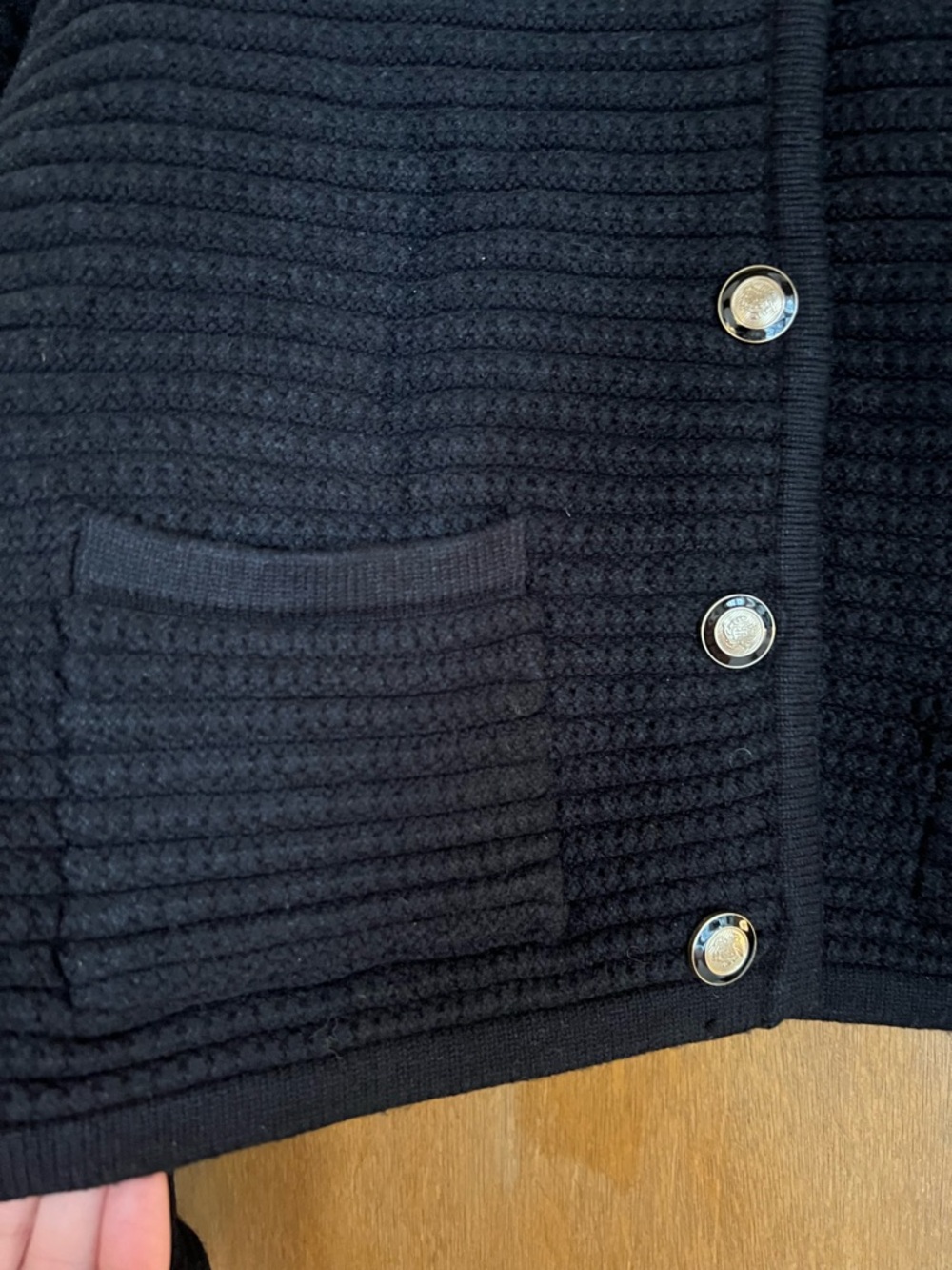 Rachel Zoe black chunky knit cardigan - Picture 4 of 7